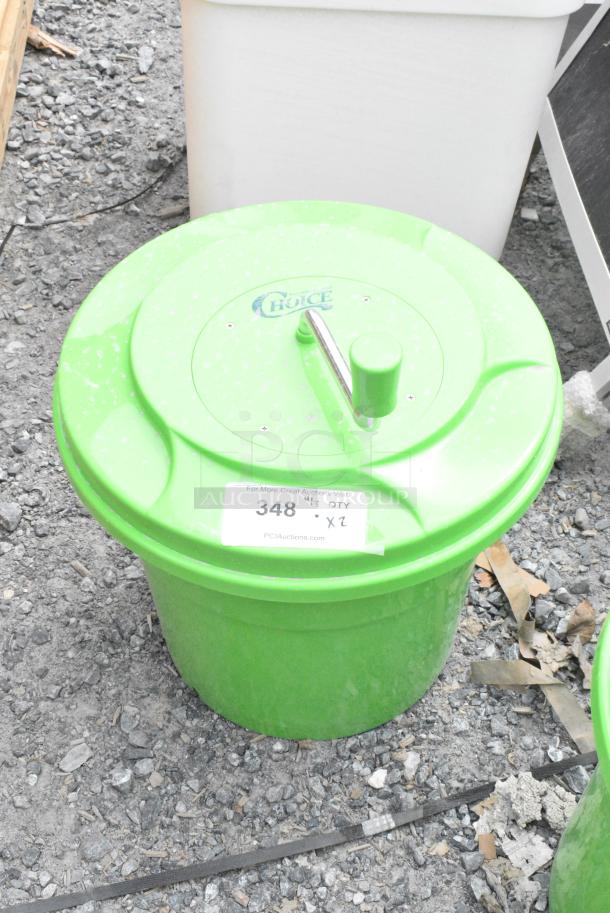 2 BRAND NEW SCRATCH AND DENT! Choice Green Poly Lettuce Spinner Salad Spinner. 2 Times Your Bid! - Image 2 of 6