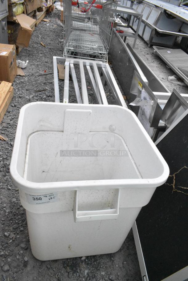 Bakers Mark White Poly Trash Bin w/ Lid. - Image 4 of 6