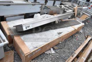 3 BRAND NEW SCRATCH AND DENT! Regency 600FT1284SS 12" x 84" 14-Gauge Stainless Steel Floor Trough with Grate. 3 Times Your Bid!