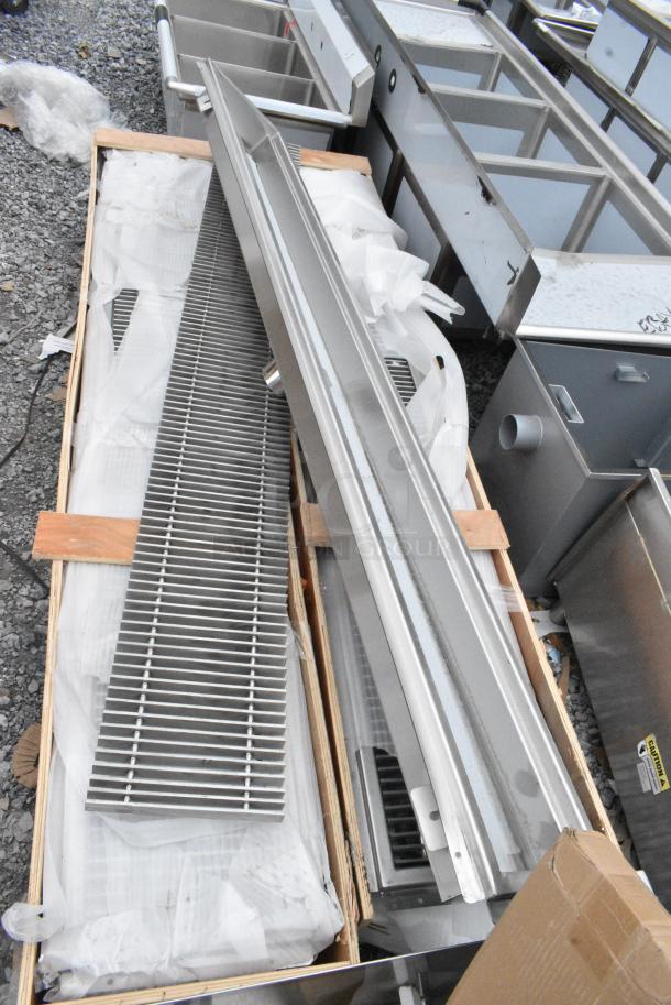 3 BRAND NEW SCRATCH AND DENT! Regency 600FT1284SS 12" x 84" 14-Gauge Stainless Steel Floor Trough with Grate. 3 Times Your Bid! - Image 3 of 4