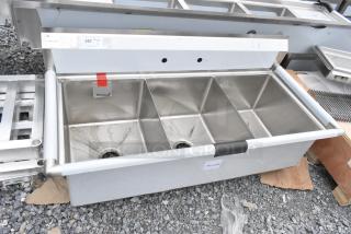 BRAND NEW SCRATCH AND DENT! Advance Tabco FE-3-1620 Three Compartment Stainless Steel Commercial Sink. No Legs.