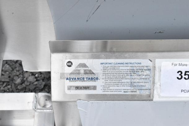 BRAND NEW SCRATCH AND DENT! Advance Tabco FE-3-1620 Three Compartment Stainless Steel Commercial Sink. No Legs. - Image 6 of 6