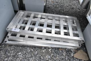 BRAND NEW SCRATCH AND DENT! Lot of 3 Metal Dunnage Style Shelves