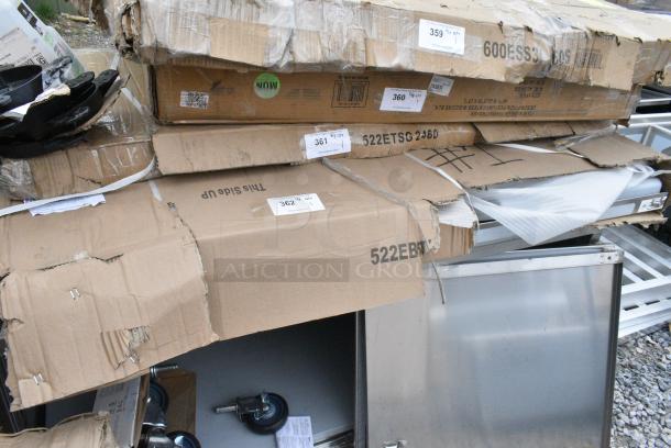 BRAND NEW SCRATCH AND DENT! Steelton 522EBTKD3060D 30" x 60" 16 Gauge Type 430 Stainless Steel Enclosed Base Sliding Door Table. May Be Missing Pieces. - Image 1 of 2