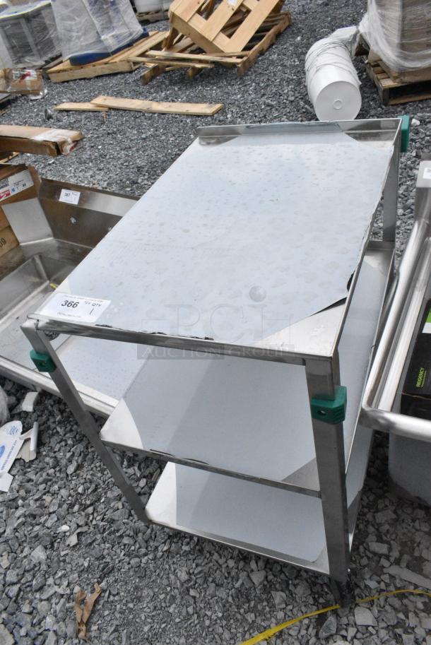 BRAND NEW SCRATCH AND DENT! Regency 600CT1931WD 18 3/4" x 30 1/2" Three Shelf 18 Gauge 430 Stainless Steel Utility Cart - Fully Welded - Image 2 of 6