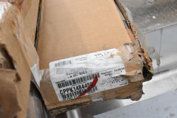 18 BRAND NEW SCRATCH AND DENT! Items Including Cambro CPPK1484480 Camshelving® Premium Stationary Post Kit 14" x 84", 600TSB2460S Regency 24" x 60" 16-Gauge Stainless Steel Commercial Work Table with 4" Backsplash and Undershelf, Metro XTR2460XE Metromax iQ Drying Rack for Cutting Boards, Pans, and Trays 24" x 60" x 6", 522ETOB3048 Steelton 30" x 48" 18-Gauge 430 Stainless Steel Open Base Work Table, 522TUS2460 Steelton Adjustable Galvanized Steel Undershelf for 24" x 60" Work Tables. 18 Times Your Bid! May Be Missing Pieces - Image 4 of 16
