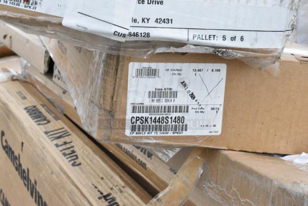 18 BRAND NEW SCRATCH AND DENT! Items Including Cambro CPPK1484480 Camshelving® Premium Stationary Post Kit 14" x 84", 600TSB2460S Regency 24" x 60" 16-Gauge Stainless Steel Commercial Work Table with 4" Backsplash and Undershelf, Metro XTR2460XE Metromax iQ Drying Rack for Cutting Boards, Pans, and Trays 24" x 60" x 6", 522ETOB3048 Steelton 30" x 48" 18-Gauge 430 Stainless Steel Open Base Work Table, 522TUS2460 Steelton Adjustable Galvanized Steel Undershelf for 24" x 60" Work Tables. 18 Times Your Bid! May Be Missing Pieces - Image 11 of 16