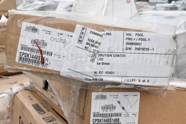 18 BRAND NEW SCRATCH AND DENT! Items Including Cambro CPPK1484480 Camshelving® Premium Stationary Post Kit 14" x 84", 600TSB2460S Regency 24" x 60" 16-Gauge Stainless Steel Commercial Work Table with 4" Backsplash and Undershelf, Metro XTR2460XE Metromax iQ Drying Rack for Cutting Boards, Pans, and Trays 24" x 60" x 6", 522ETOB3048 Steelton 30" x 48" 18-Gauge 430 Stainless Steel Open Base Work Table, 522TUS2460 Steelton Adjustable Galvanized Steel Undershelf for 24" x 60" Work Tables. 18 Times Your Bid! May Be Missing Pieces - Image 12 of 16