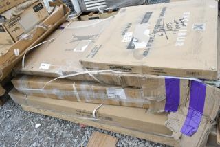 4 BRAND NEW SCRATCH AND DENT! Items Including 460EG1872 Regency 18" x 72" NSF Green Epoxy Wire Shelf, Avantco 17811467 Black Left-Hinged Glass Door for GDC-15-HC, 600TSB3060S Regency 30" x 60" 16-Gauge Stainless Steel Commercial Work Table with 4" Backsplash and Undershelf, 427SD2828WA Lancaster Table & Seating Excalibur 28" x 28" Square Table Top with Textured Walnut Finish. 4 Times Your Bid! May Be Missing Pieces