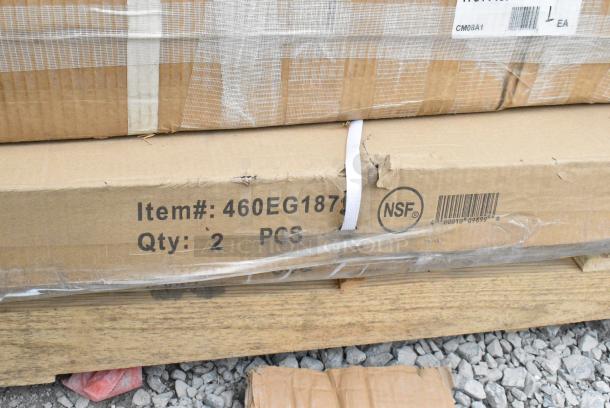 4 BRAND NEW SCRATCH AND DENT! Items Including 460EG1872 Regency 18" x 72" NSF Green Epoxy Wire Shelf, Avantco 17811467 Black Left-Hinged Glass Door for GDC-15-HC, 600TSB3060S Regency 30" x 60" 16-Gauge Stainless Steel Commercial Work Table with 4" Backsplash and Undershelf, 427SD2828WA Lancaster Table & Seating Excalibur 28" x 28" Square Table Top with Textured Walnut Finish. 4 Times Your Bid! May Be Missing Pieces - Image 3 of 6