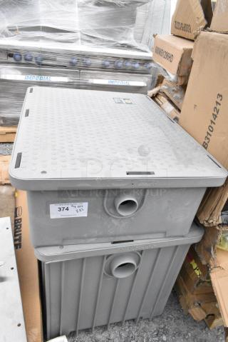 2 BRAND NEW SCRATCH AND DENT! Items Including Endura 3925A02LO Lo-Pro 50 lb. 25 GPM Low Profile Grease Trap with 2" Hub 4543925A02LO and Endura 3950A03 100 lb. 50 GPM Grease Trap with 3" Hub 4543950A03. 2 Times Your Bid!