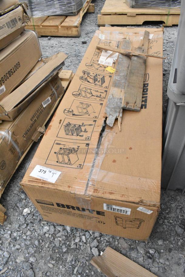 BRAND NEW SCRATCH AND DENT! Rubbermaid BRUTE Black Small Flat 3-Shelf Utility Cart with Ergonomic Handle 2203280. May Be Missing Pieces. - Image 1 of 3