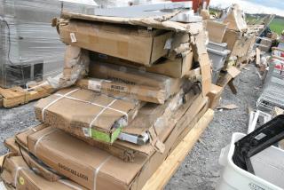 16 BRAND NEW SCRATCH AND DENT! Items Including 522ETSG2448 Steelton 24" x 48" 18 Gauge 430 Stainless Steel Work Table with Undershelf, 600T3072G Regency 30" x 72" 18-Gauge 304 Stainless Steel Commercial Work Table with Galvanized Legs and Undershelf, 600TSB3084S Regency 30" x 84" 16-Gauge Stainless Steel Commercial Work Table with 4" Backsplash and Undershelf, 600TSB3096S Regency 30" x 96" 16-Gauge Stainless Steel Commercial Work Table with 4" Backsplash and Undershelf, 164DA3636BKD Lancaster Table & Seating Alloy Series 36" x 36" Distressed Onyx Black Standard Height Outdoor Table, 257SPT244820 Lavex 24" x 48" Blue Steel Platform Truck - 2000 lb. Capacity, 164TCOLROD25 Lancaster Table & Seating 25 3/16" Standard Height Table Base Column and Rod. 16 Times Your Bid! May Be Missing Pieces.