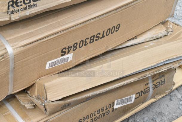 16 BRAND NEW SCRATCH AND DENT! Items Including 522ETSG2448 Steelton 24" x 48" 18 Gauge 430 Stainless Steel Work Table with Undershelf, 600T3072G Regency 30" x 72" 18-Gauge 304 Stainless Steel Commercial Work Table with Galvanized Legs and Undershelf, 600TSB3084S Regency 30" x 84" 16-Gauge Stainless Steel Commercial Work Table with 4" Backsplash and Undershelf, 600TSB3096S Regency 30" x 96" 16-Gauge Stainless Steel Commercial Work Table with 4" Backsplash and Undershelf, 164DA3636BKD Lancaster Table & Seating Alloy Series 36" x 36" Distressed Onyx Black Standard Height Outdoor Table, 257SPT244820 Lavex 24" x 48" Blue Steel Platform Truck - 2000 lb. Capacity, 164TCOLROD25 Lancaster Table & Seating 25 3/16" Standard Height Table Base Column and Rod. 16 Times Your Bid! May Be Missing Pieces. - Image 5 of 13