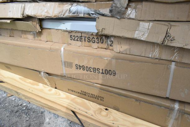 16 BRAND NEW SCRATCH AND DENT! Items Including 522ETSG2448 Steelton 24" x 48" 18 Gauge 430 Stainless Steel Work Table with Undershelf, 600T3072G Regency 30" x 72" 18-Gauge 304 Stainless Steel Commercial Work Table with Galvanized Legs and Undershelf, 600TSB3084S Regency 30" x 84" 16-Gauge Stainless Steel Commercial Work Table with 4" Backsplash and Undershelf, 600TSB3096S Regency 30" x 96" 16-Gauge Stainless Steel Commercial Work Table with 4" Backsplash and Undershelf, 164DA3636BKD Lancaster Table & Seating Alloy Series 36" x 36" Distressed Onyx Black Standard Height Outdoor Table, 257SPT244820 Lavex 24" x 48" Blue Steel Platform Truck - 2000 lb. Capacity, 164TCOLROD25 Lancaster Table & Seating 25 3/16" Standard Height Table Base Column and Rod. 16 Times Your Bid! May Be Missing Pieces. - Image 10 of 13