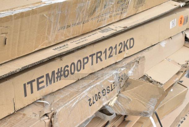 18 BRAND NEW SCRATCH AND DENT! Items Including 600PTR1212KD Regency 12 Shelf End Load Platter Rack for 12" Trays - Unassembled, 522ETSG3072 Steelton 30" x 72" 18 Gauge 430 Stainless Steel Work Table with Undershelf and 2" Rear Upturn, 3493060TBA ,Lancaster Table & Seating 30" x 60" Rectangular Reversible White Birch / Ash Laminated Table Top, 2 384TBL72RDBF Lancaster Table & Seating 72" Round Heavy-Duty Granite White Plastic Bi-Folding Table, 600ESS2460S Regency Spec Line 24" x 60" 14-Gauge Stainless Steel Equipment Stand With Stainless Steel Undershelf, 164TCB3072D, 384YCZ1872 Lancaster Table & Seating 18" x 72" Granite White Heavy-Duty Blow Molded Plastic Folding Table. 18 Times Your Bid! May Be Missing Pieces. - Image 3 of 12
