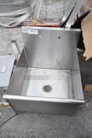 BRAND NEW SCRATCH AND DENT! Steelton 522US12424 24" x 24" x 14" Utility Sink for (1) 8" Center Faucet. No Legs.