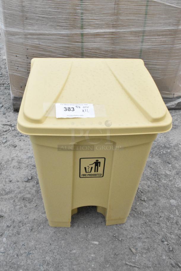 12 BRAND NEW SCRATCH AND DENT! Poly Foot Pedal Trash Can. 12 Times Your Bid! - Image 1 of 4