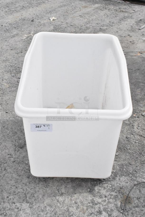 White Poly Ingredient Bin on Commercial Casters. - Image 1 of 5