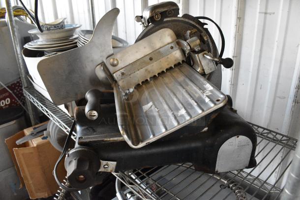Metal Commercial Countertop Meat Slicer w/ Blade Sharpener. 115 Volts, 1 Phase. Tested and Does Not Power On - Image 1 of 5