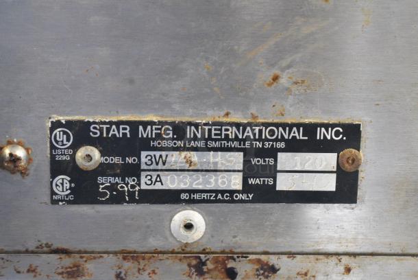 Star 3W Stainless Steel Commercial Countertop Single Well Food Warmer. 120 Volts, 1 Phase. Tested and Does Not Power On - Image 8 of 8