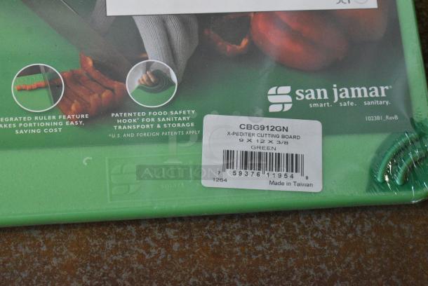 7 Various BRAND NEW Items Including CBG912GN San Jamar Saf-T-Grip® 12" x 9" x 3/8" Green Cutting Board with Hook, CBG912RD San Jamar Saf-T-Grip® 12" x 9" x 3/8" Red Cutting Board with Hook, CNG912YL San Jamar Saf-T-Grip® 12" x 9" x 3/8" Yellow Cutting Board with Hook, 160tcpr54bk Choice 54" Round Black Seamless 100% Spun Polyester Hemmed Cloth Table Cover, 654359016 Boska 9 7/8" x 6" Slate Serving Board, Skimmer, Sambonet Knives. 7 Times Your Bid! - Image 5 of 14