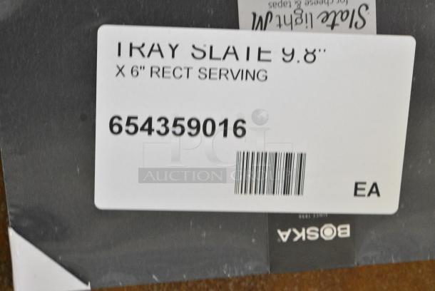 7 Various BRAND NEW Items Including CBG912GN San Jamar Saf-T-Grip® 12" x 9" x 3/8" Green Cutting Board with Hook, CBG912RD San Jamar Saf-T-Grip® 12" x 9" x 3/8" Red Cutting Board with Hook, CNG912YL San Jamar Saf-T-Grip® 12" x 9" x 3/8" Yellow Cutting Board with Hook, 160tcpr54bk Choice 54" Round Black Seamless 100% Spun Polyester Hemmed Cloth Table Cover, 654359016 Boska 9 7/8" x 6" Slate Serving Board, Skimmer, Sambonet Knives. 7 Times Your Bid! - Image 11 of 14
