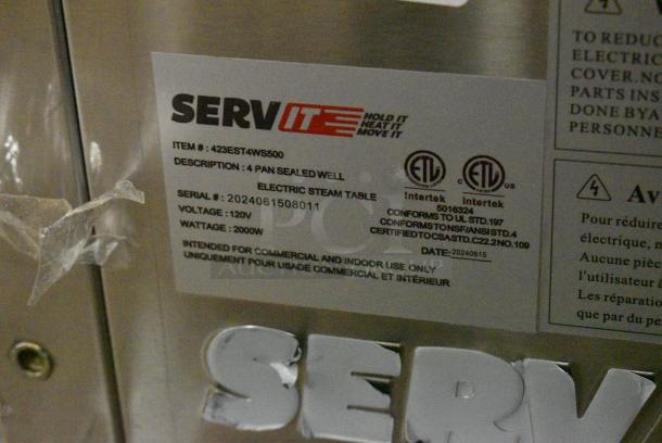 BRAND NEW SCRATCH AND DENT! 2024 ServIt 423EST4WS500 Stainless Steel Four Pan Sealed Well Electric Steam Table with Adjustable Undershelf. 120 Volts, 1 Phase. Cannot Test Due To Plug Style - Image 19 of 20