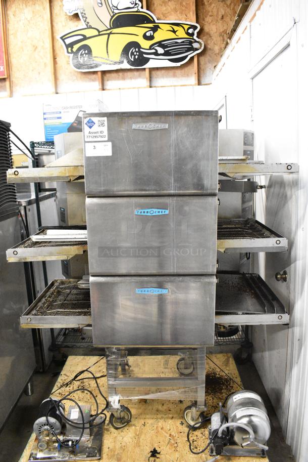 3 2018 Turbochef HhC2020 Stainless Steel Commercial Electric Powered Rapid Cook Conveyor Oven w/ Stand on Commercial Casters. 208/240 Volts, 3 Phase. 3 Times Your Bid! - Image 1 of 11