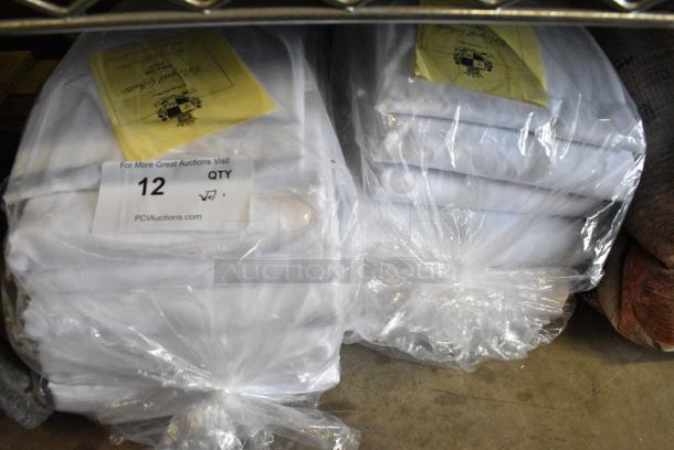 BRAND NEW SCRATCH AND DENT! Lot of 7 Items Including Royal Suite 103x120 Tablecloths and Lancaster Table & Seating 427UMCAR9ABW 9' Round Black and White Stripe Replacement Umbrella Canopy for Aluminum Crank Lift Auto Tilt Umbrellas - Image 2 of 6