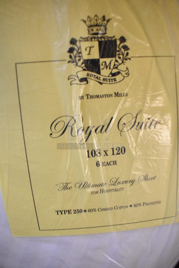 BRAND NEW SCRATCH AND DENT! Lot of 7 Items Including Royal Suite 103x120 Tablecloths and Lancaster Table & Seating 427UMCAR9ABW 9' Round Black and White Stripe Replacement Umbrella Canopy for Aluminum Crank Lift Auto Tilt Umbrellas - Image 3 of 6