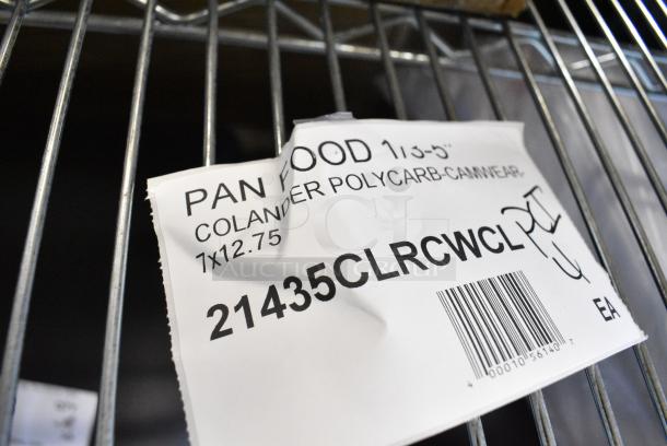 10 BRAND NEW SCRATCH AND DENT! Items Including 4 Cambro 35CLRCW135 Camwear® 1/3 Size Clear Polycarbonate Colander Pan - 5" Deep, Stainless Steel Cylindrical Drop In Bin. 10 Times Your Bid! - Image 3 of 5