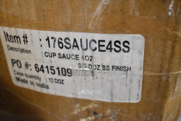 2 BRAND NEW SCRATCH AND DENT! Items Including Arcoroc T1811 Vesca 4 3/8" 18/10 Stainless Steel Extra Heavy Weight Demitasse Spoon by Arc Cardinal - 12/Case and 176SAUCE4SS Choice 4 oz. Smooth Stainless Steel Round Sauce Cup - 12/Pack. 2 Times Your Bid! - Image 5 of 5