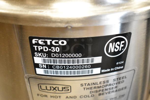 BRAND NEW SCRATCH AND DENT! Fetco TPD-30 Luxus Stainless Steel 3 Gallon Coffee Dispenser - Image 7 of 7