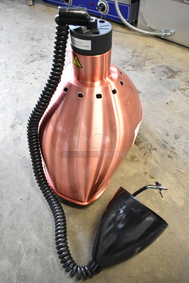BRAND NEW SCRATCH AND DENT! Copper Colored Metal Warming Lamp. - Image 2 of 6
