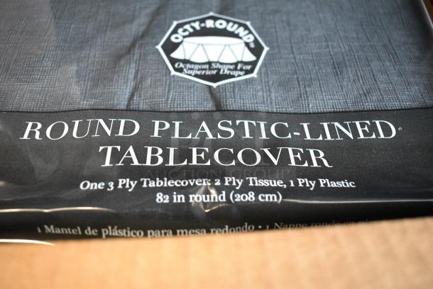 BRAND NEW SCRATCH AND DENT! Box of Creative Converting 923260 82" Black Velvet Tissue / Poly Table Cover - Image 2 of 5