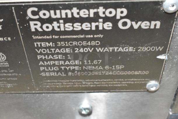 BRAND NEW SCRATCH AND DENT! Cooking Performance Group CROE48D Electric Countertop Rotisserie Oven with 4 Baskets for 8 Chickens. 240 Volts, 1 Phase. - Image 10 of 11
