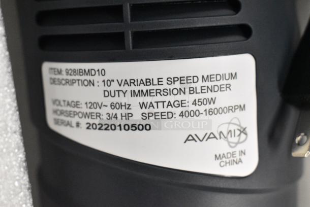 4 BRAND NEW SCRATCH AND DENT! AvaMix 928IBMD10 10" Medium-Duty Variable Speed Immersion Blender - 3/4 hp. 120 Volts, 1 Phase. 4 Times Your Bid! - Image 5 of 8