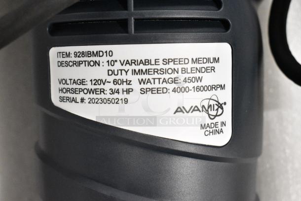 4 BRAND NEW SCRATCH AND DENT! AvaMix 928IBMD10 10" Medium-Duty Variable Speed Immersion Blender - 3/4 hp. 120 Volts, 1 Phase. 4 Times Your Bid! - Image 6 of 7