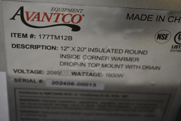 BRAND NEW SCRATCH AND DENT! 2024 Avantco 177TM12B Top Mount Drop-In Full Size Hot Food Well with Round Inside Corners and Drain. 208 Volts, 1 Phase. - Image 6 of 7