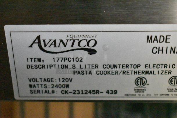 BRAND NEW SCRATCH AND DENT! 2023 Avantco 177PC102 Stainless Steel 2 Gallon / 8 Liter Electric Countertop Two Section Pasta Cooker. 120 Volts, 1 Phase. - Image 7 of 9