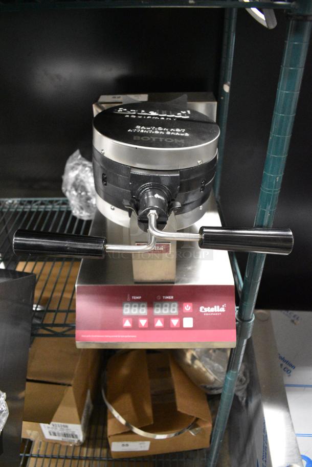BRAND NEW SCRATCH AND DENT! 2024 Estella 348WSMXS2A Stainless Steel Stacked Waffle Maker. 120 Volts, 1 Phase. Tested and Working! - Image 1 of 10