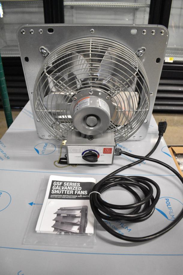 BRAND NEW SCRATCH AND DENT! Canarm GSF3-10A 10" 3-Speed Shutter-Mounted Fan. 120 Volts, 1 Phase. - Image 1 of 8