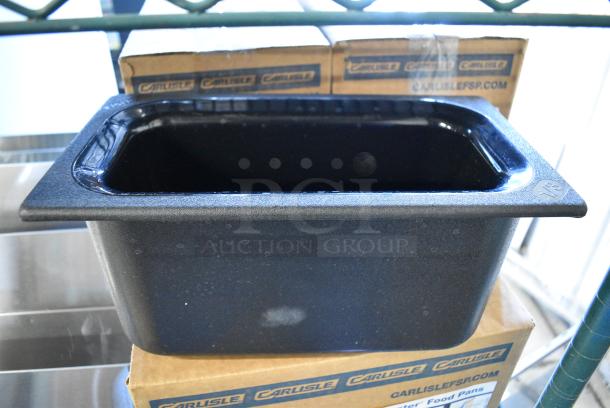 6 BRAND NEW SCRATCH AND DENT! Carlisle CM110203 Coldmaster 1/3 Size Black Cold ABS Plastic Food Pan - 6" Deep. 6 Times Your Bid! - Image 1 of 7