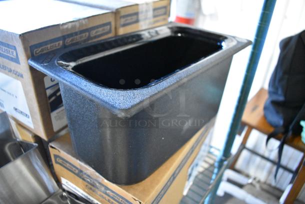 6 BRAND NEW SCRATCH AND DENT! Carlisle CM110203 Coldmaster 1/3 Size Black Cold ABS Plastic Food Pan - 6" Deep. 6 Times Your Bid! - Image 2 of 7
