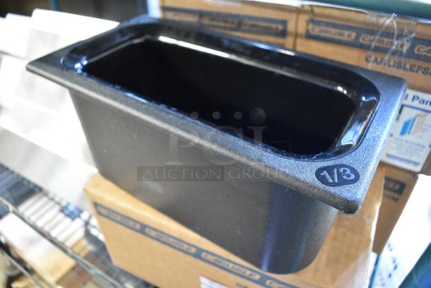 6 BRAND NEW SCRATCH AND DENT! Carlisle CM110203 Coldmaster 1/3 Size Black Cold ABS Plastic Food Pan - 6" Deep. 6 Times Your Bid! - Image 3 of 7