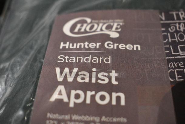 10 BRAND NEW SCRATCH AND DENT! Choice 160WAISTNTHG Hunter Green Waist Apron with Natural Webbing and 3 Pockets - 12" x 26". 10 Times Your Bid! - Image 3 of 5
