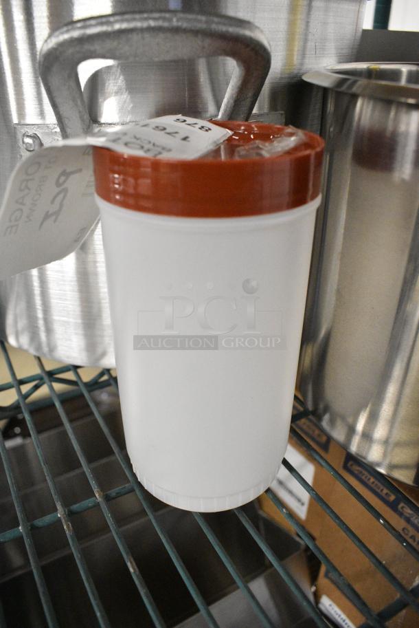 3 BRAND NEW SCRATCH AND DENT! Items Including 1761QBUB Choice 1 Qt. Backup Container with Brown Cap, Metal Stock Pot w Lid and Stainless Steel Cylindrical Bin. 3 Times Your Bid! - Image 3 of 5