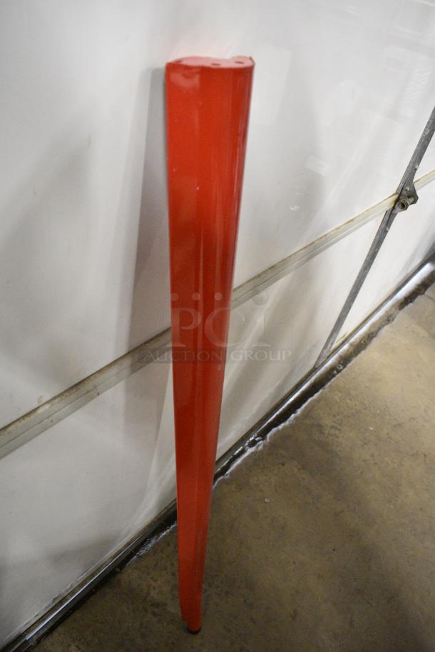 BRAND NEW SCRATCH AND DENT! Lot of 4 Red Metal Table Legs. - Image 2 of 4