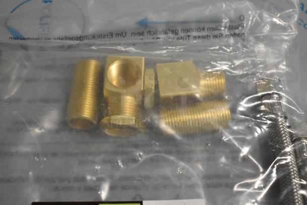 5 BRAND NEW SCRATCH AND DENT! Regency 600FIK38COMPHOSEKIT Faucet Installation Kit with 24" Stainless Steel Hoses and 1/2" NPSM x 3/8" Compression Female Fittings. 5 Times Your Bid! - Image 4 of 6